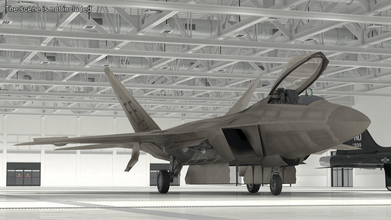 Lockheed Martin F 22 Raptor Rigged 3D model