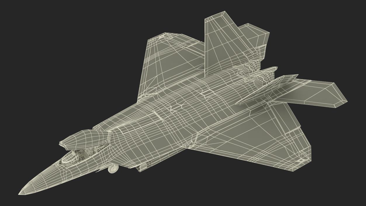 Lockheed Martin F 22 Raptor Rigged 3D model