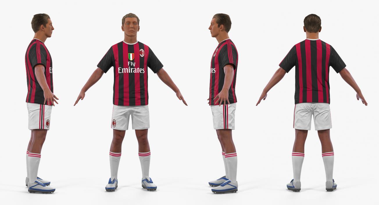 3D Soccer or Football Player Milan Rigged model