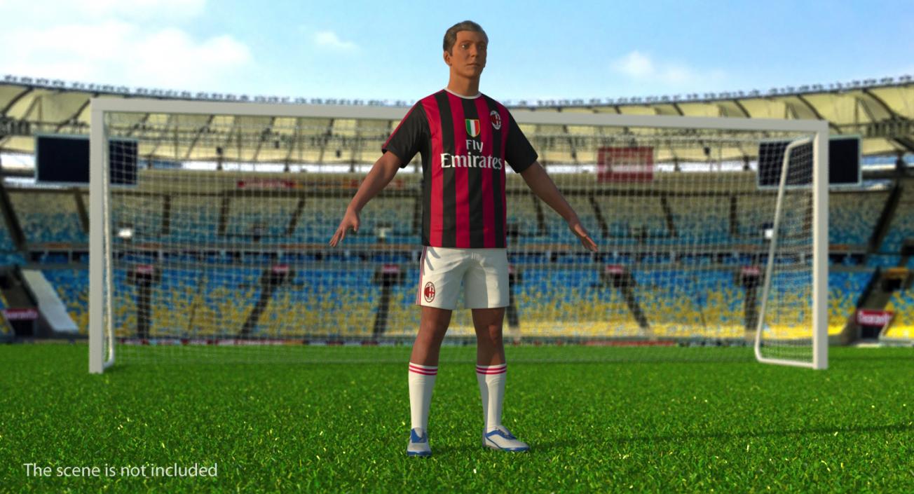 3D Soccer or Football Player Milan Rigged model