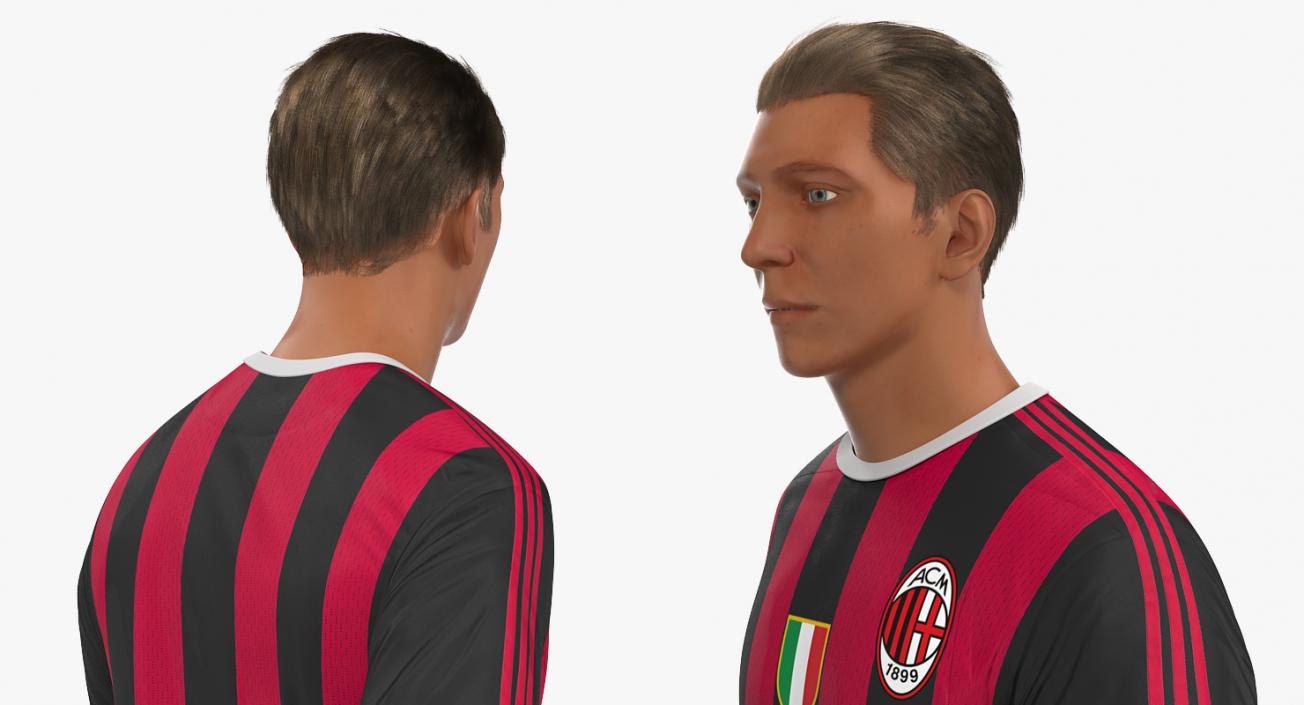 3D Soccer or Football Player Milan Rigged model