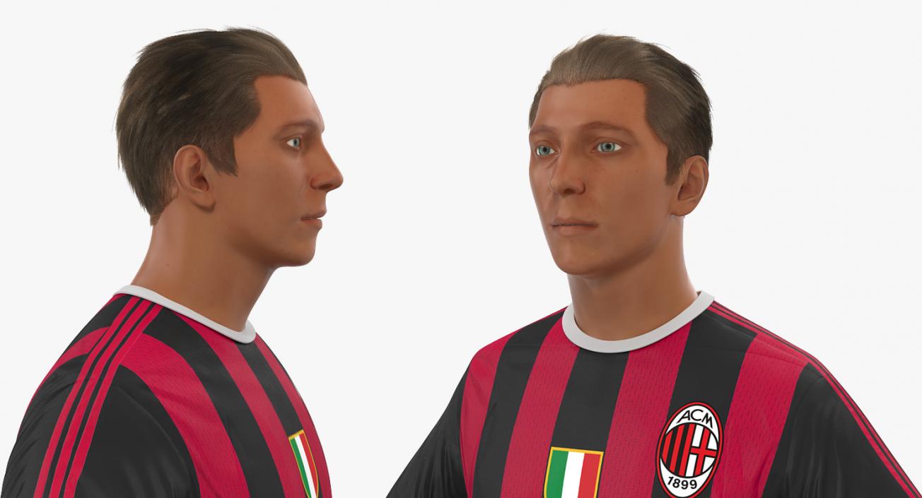 3D Soccer or Football Player Milan Rigged model