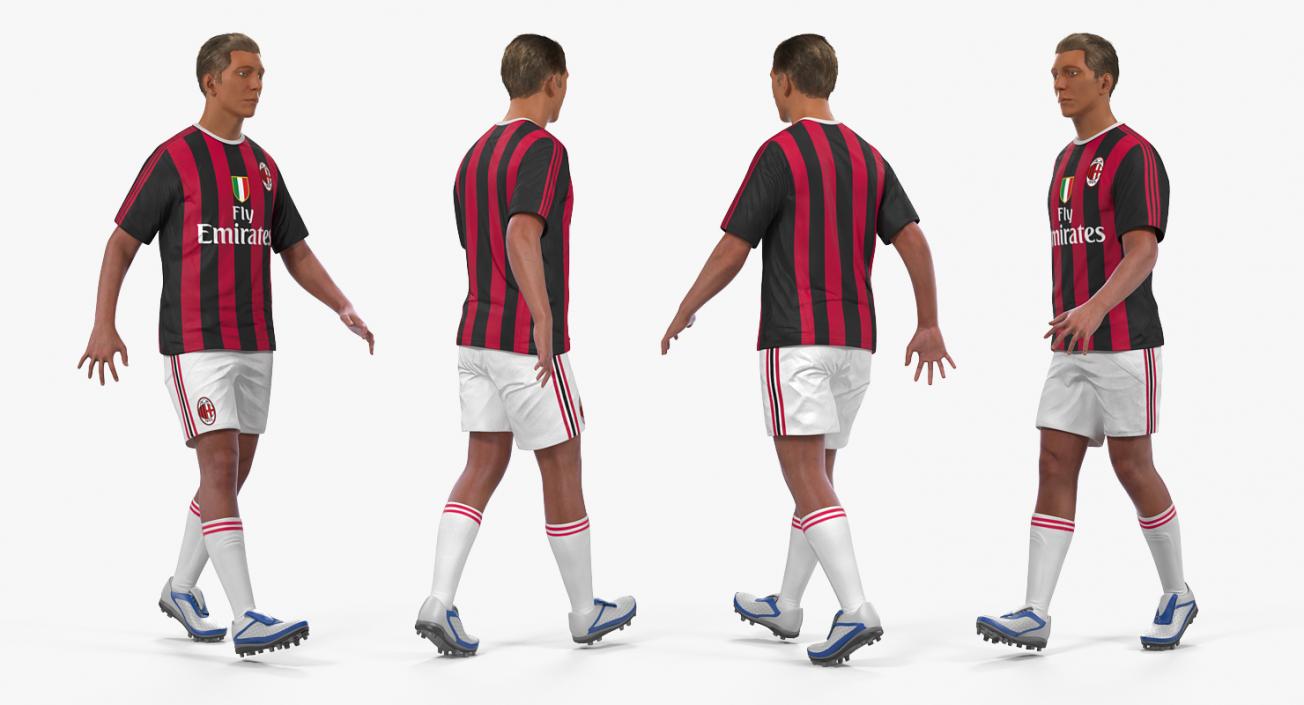 3D Soccer or Football Player Milan Rigged model