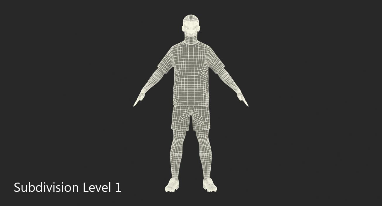 3D Soccer or Football Player Milan Rigged model