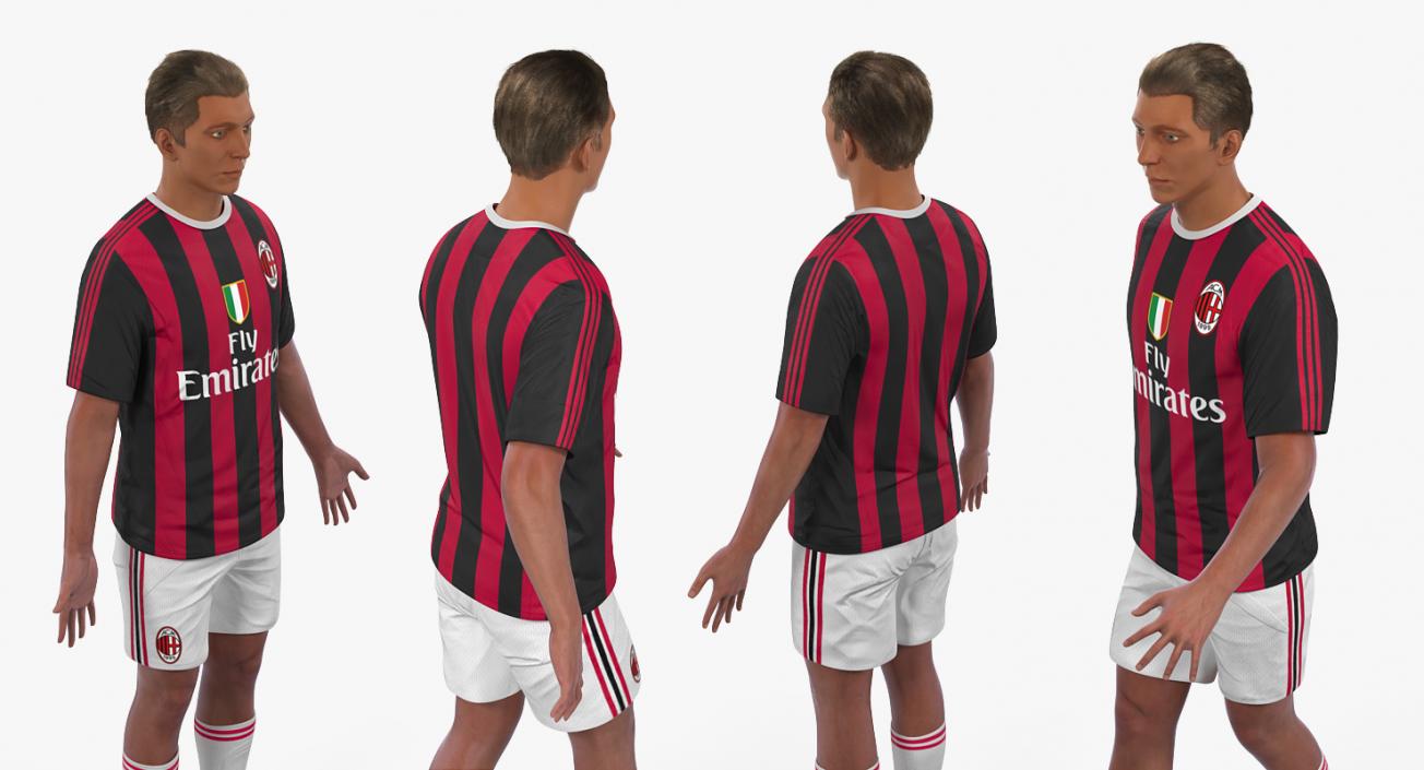 3D Soccer or Football Player Milan Rigged model