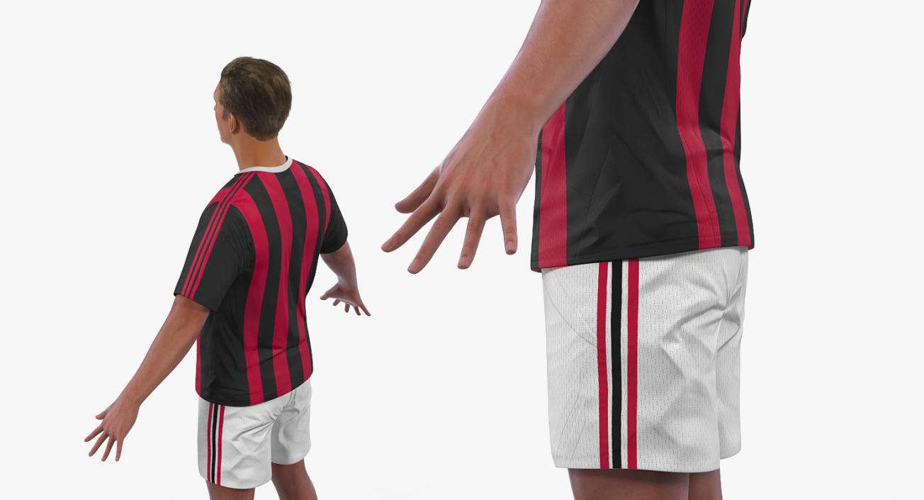 3D Soccer or Football Player Milan Rigged model