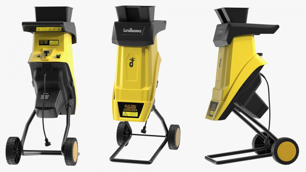 Compact Wood Chipper Landworks Yellow 3D