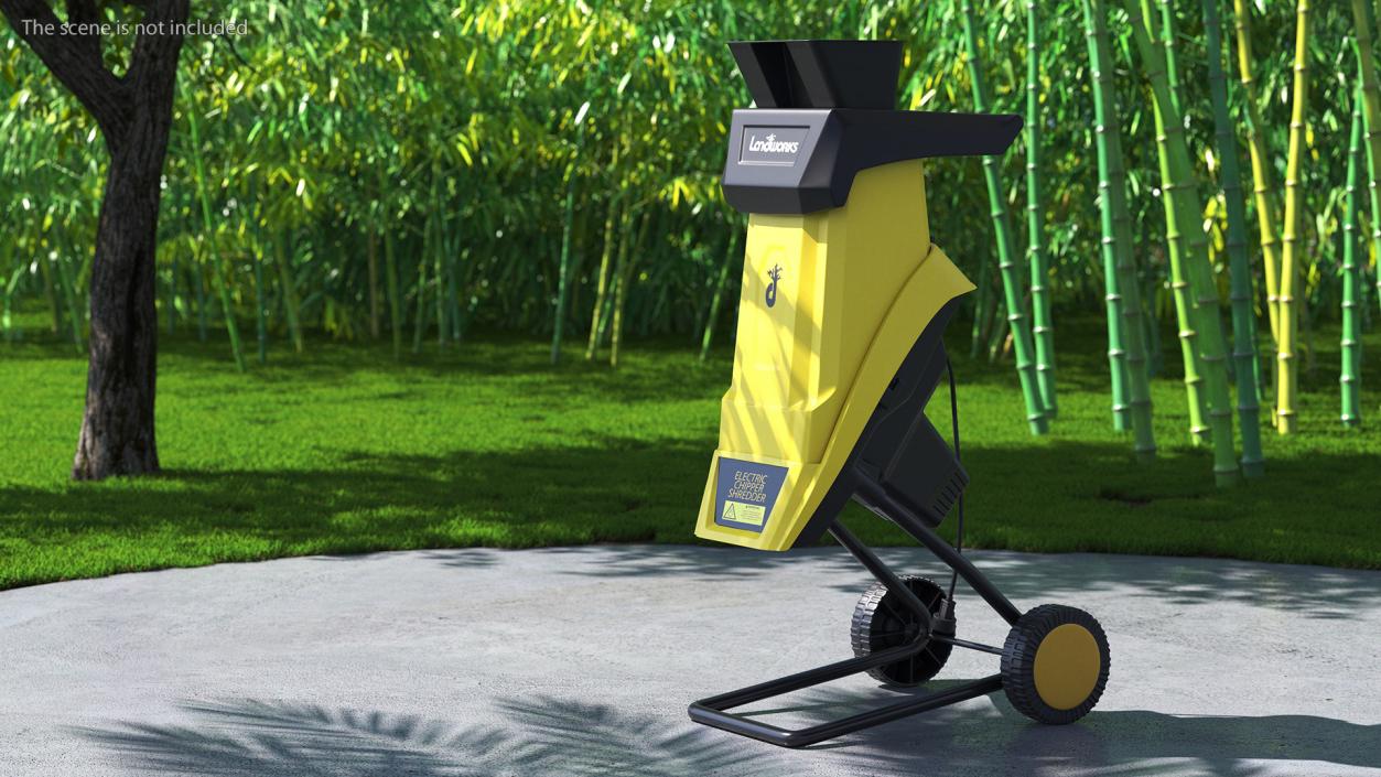 Compact Wood Chipper Landworks Yellow 3D