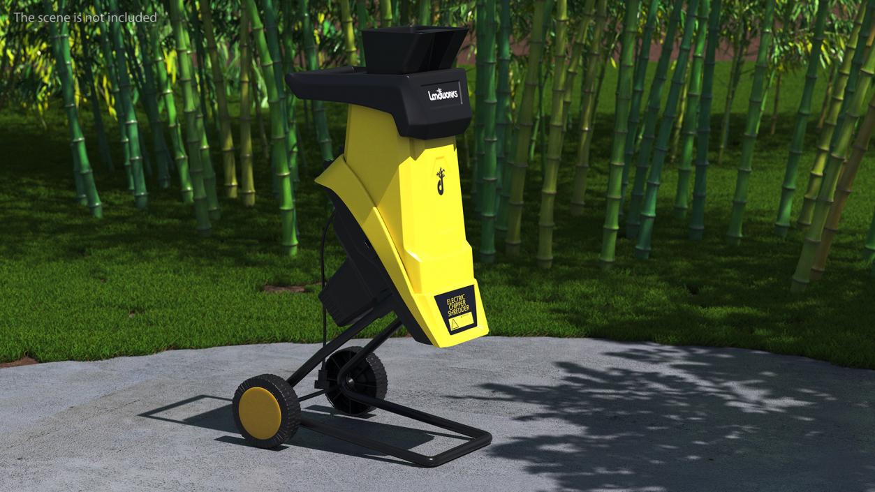 Compact Wood Chipper Landworks Yellow 3D