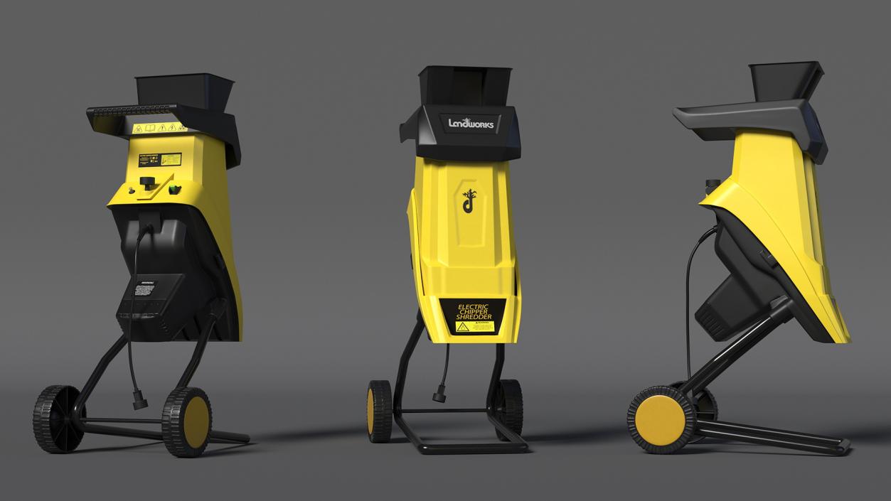 Compact Wood Chipper Landworks Yellow 3D