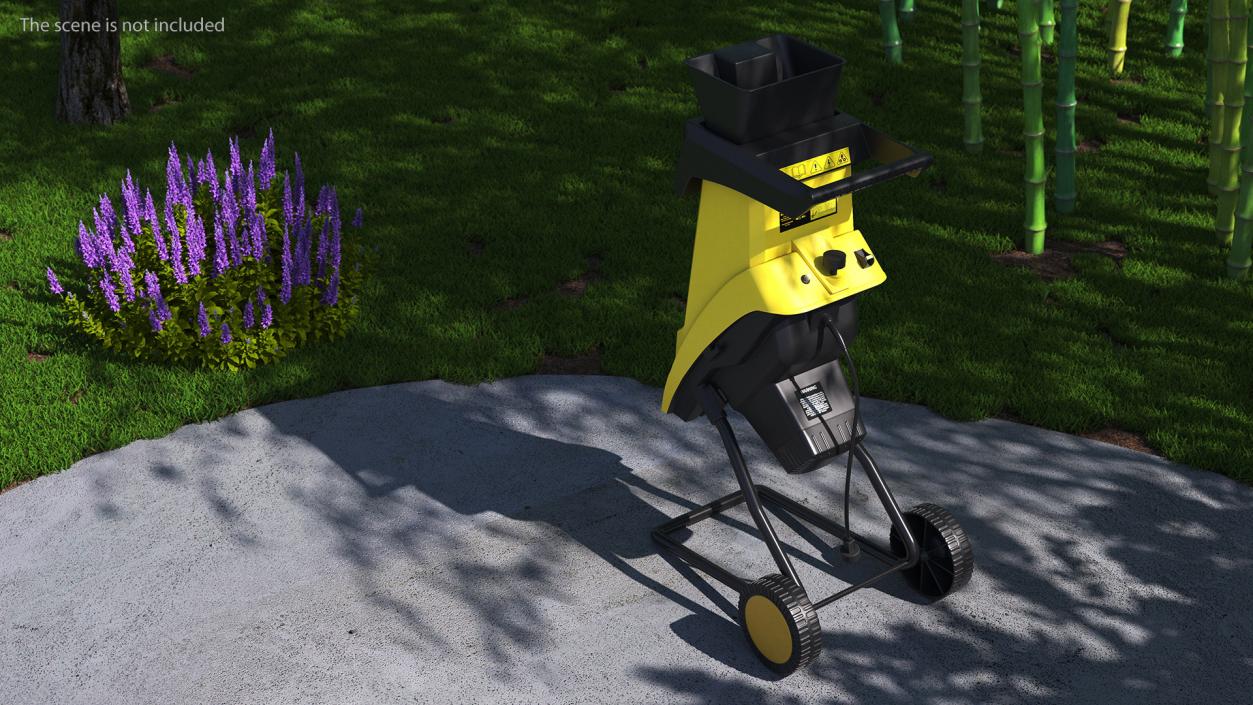 Compact Wood Chipper Landworks Yellow 3D