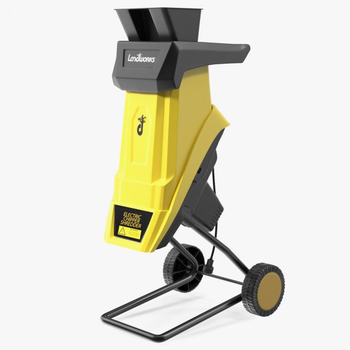 Compact Wood Chipper Landworks Yellow 3D