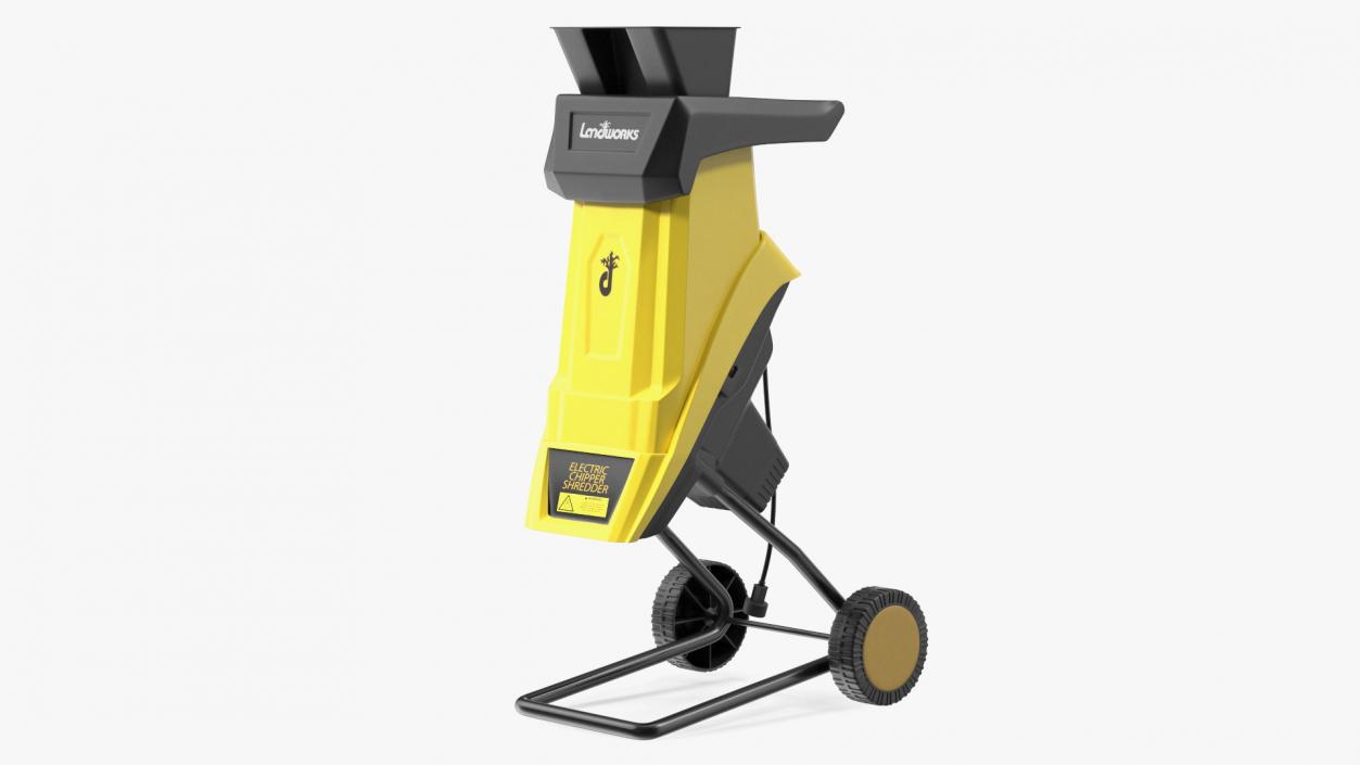 Compact Wood Chipper Landworks Yellow 3D