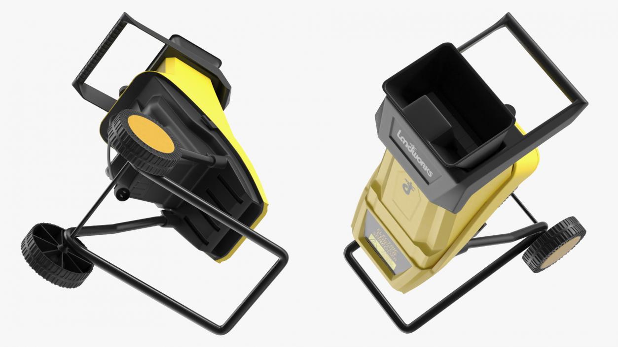 Compact Wood Chipper Landworks Yellow 3D