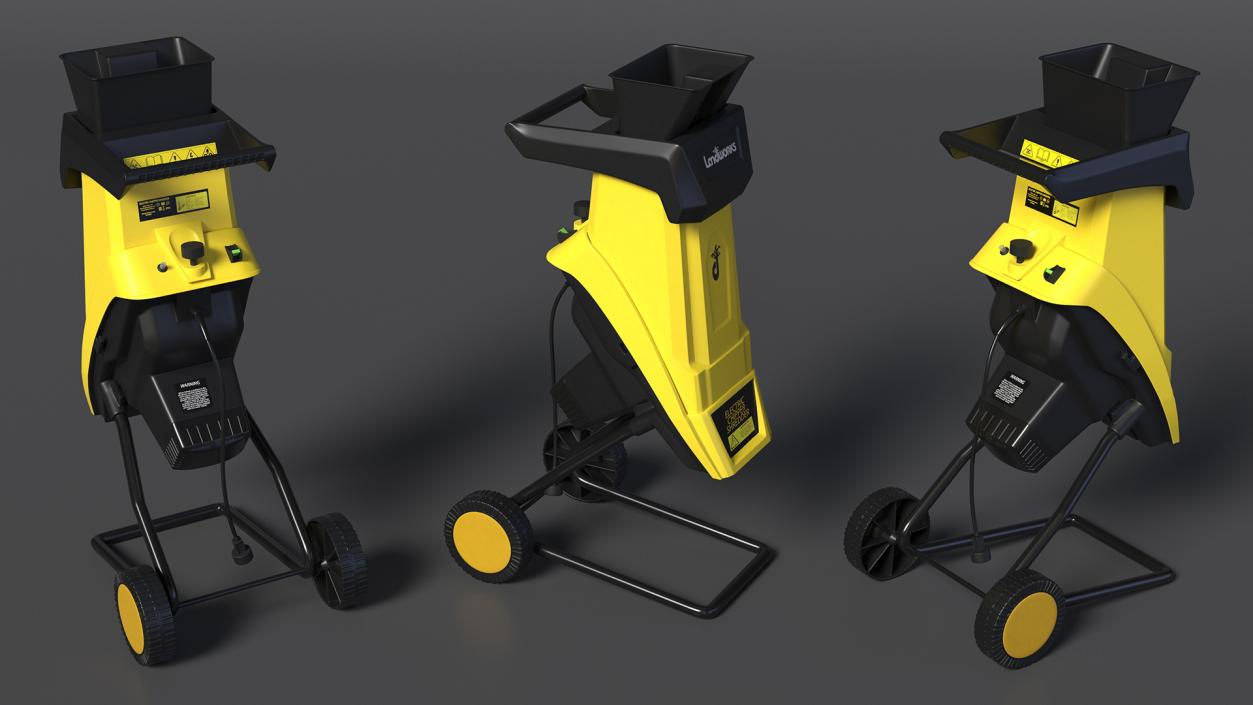 Compact Wood Chipper Landworks Yellow 3D