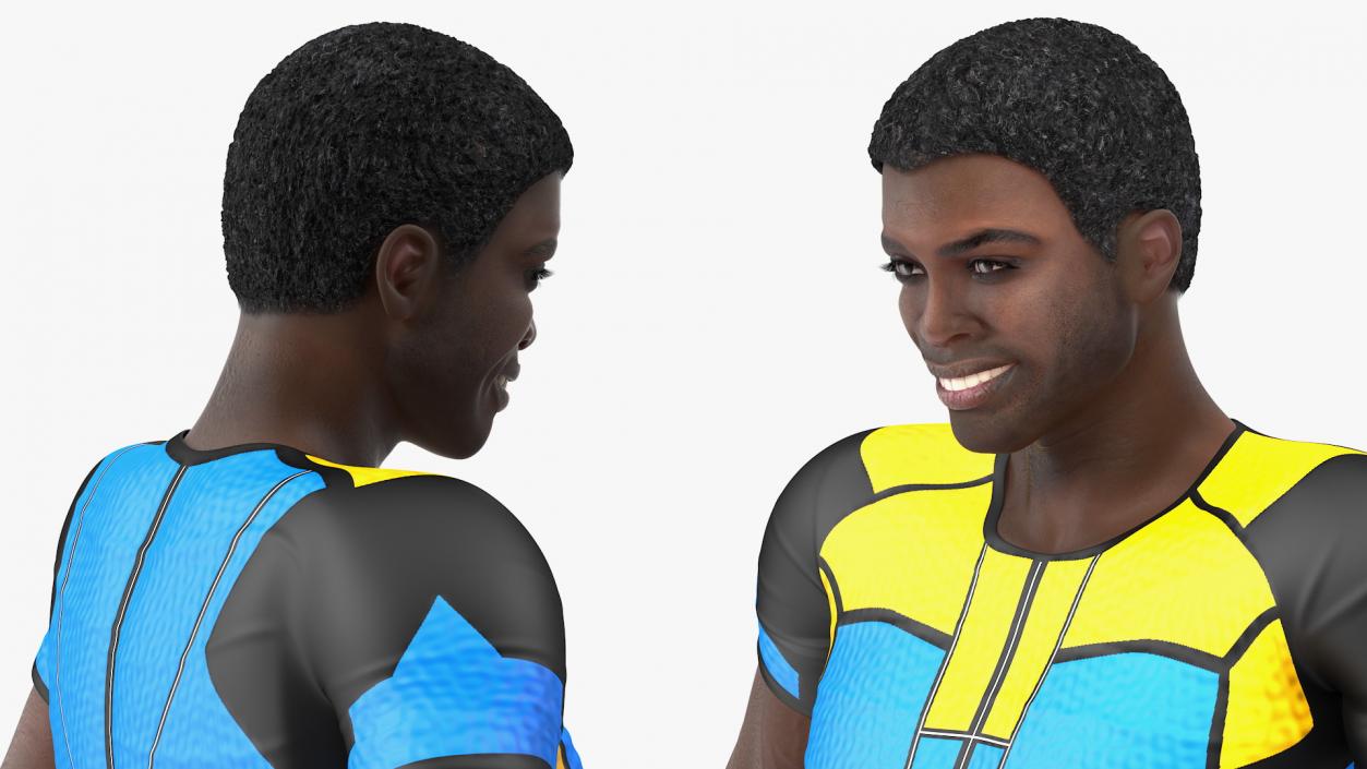 African American Sportsman Flexing 3D model