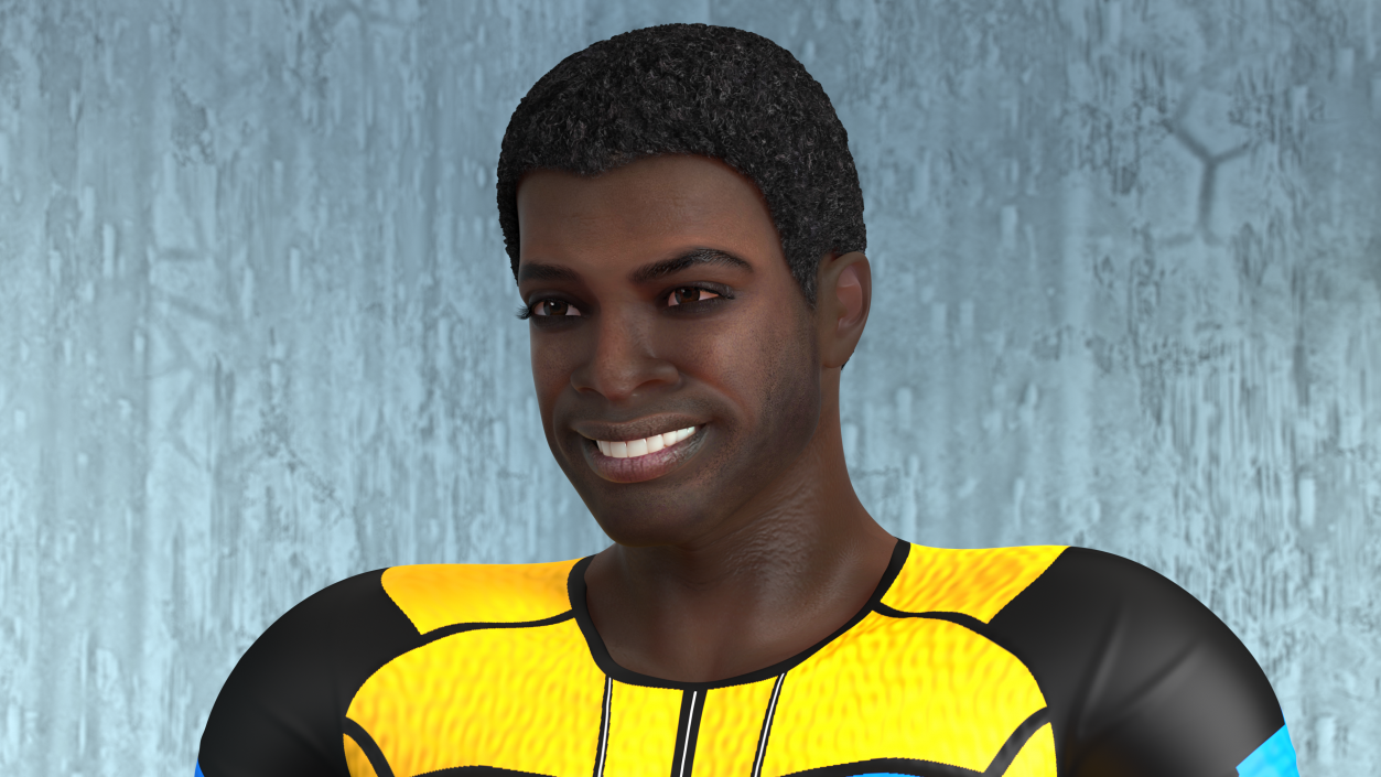 African American Sportsman Flexing 3D model