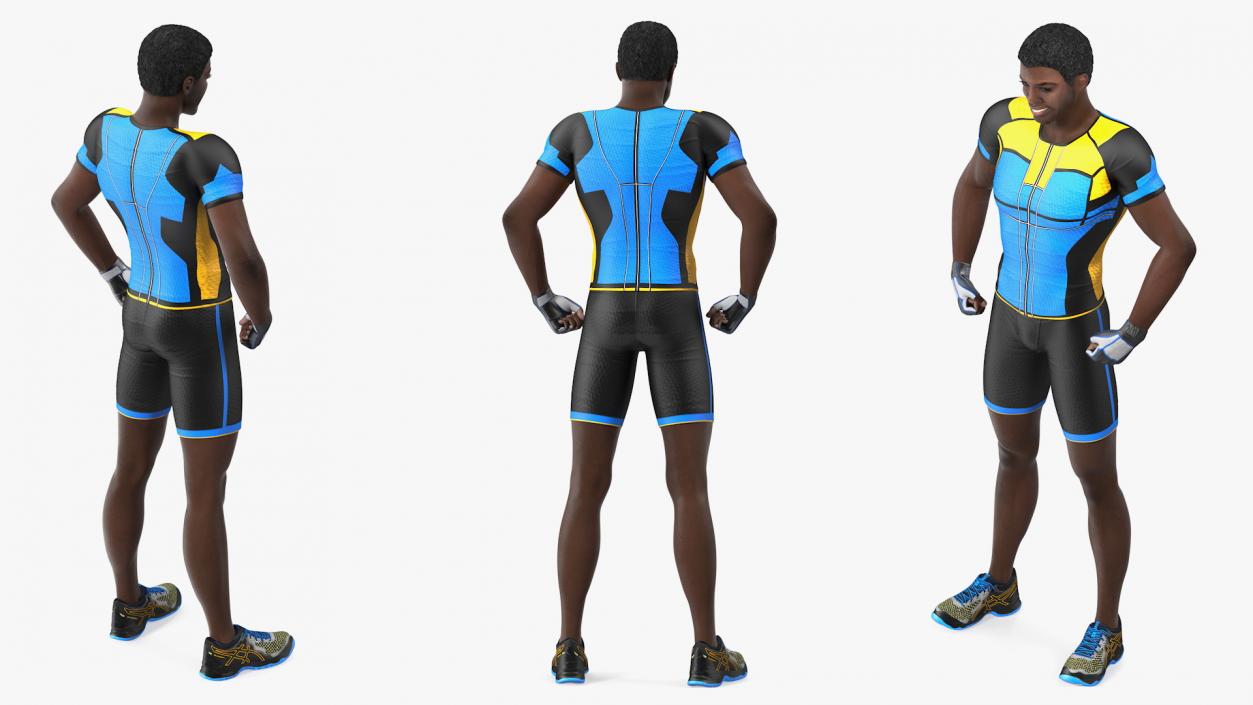 African American Sportsman Flexing 3D model