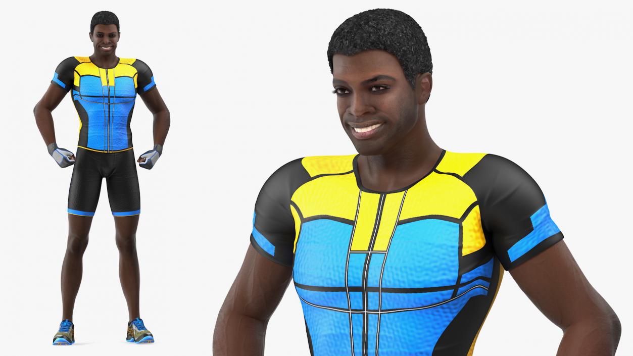 African American Sportsman Flexing 3D model