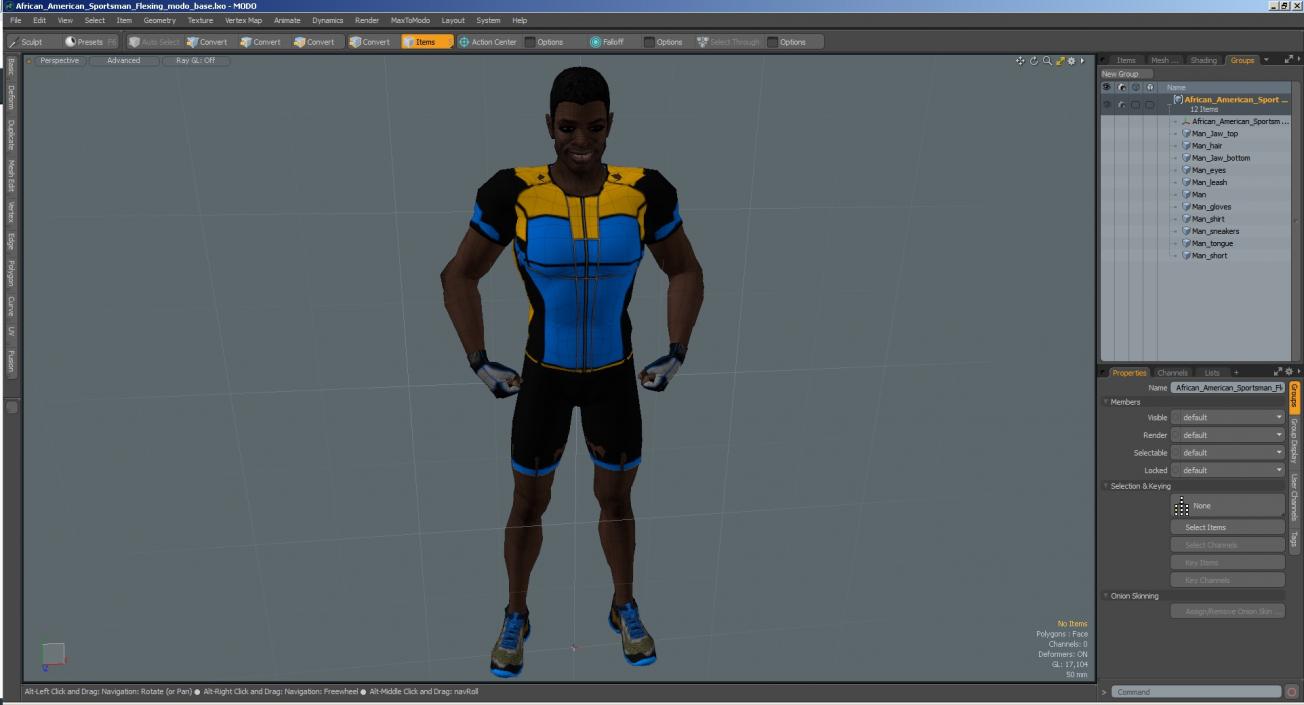 African American Sportsman Flexing 3D model