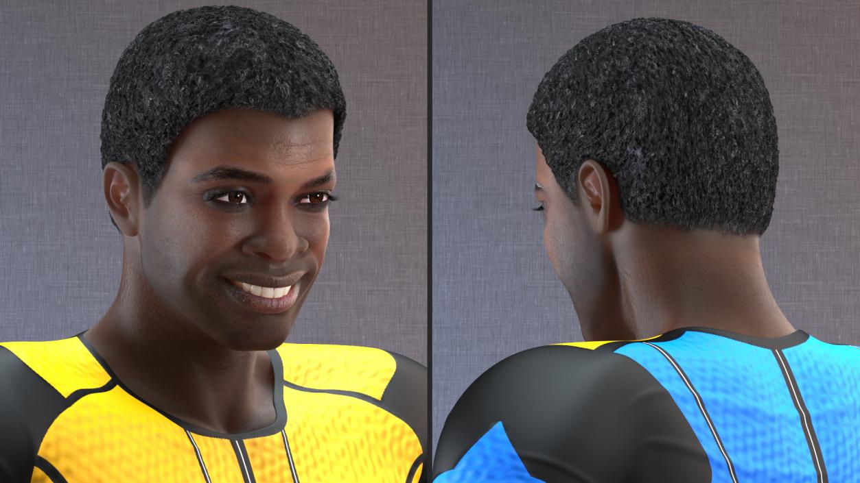 African American Sportsman Flexing 3D model