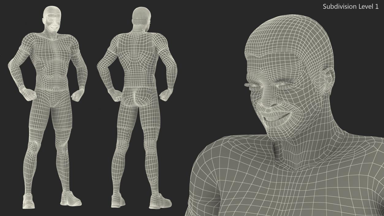 African American Sportsman Flexing 3D model