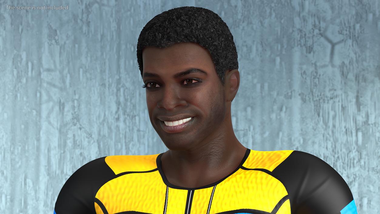 African American Sportsman Flexing 3D model