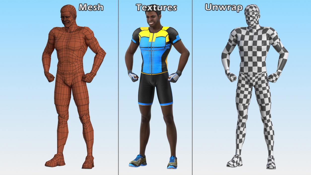 African American Sportsman Flexing 3D model