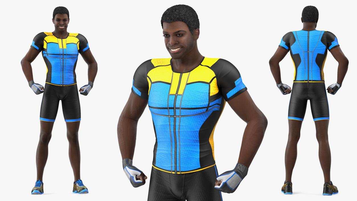 African American Sportsman Flexing 3D model