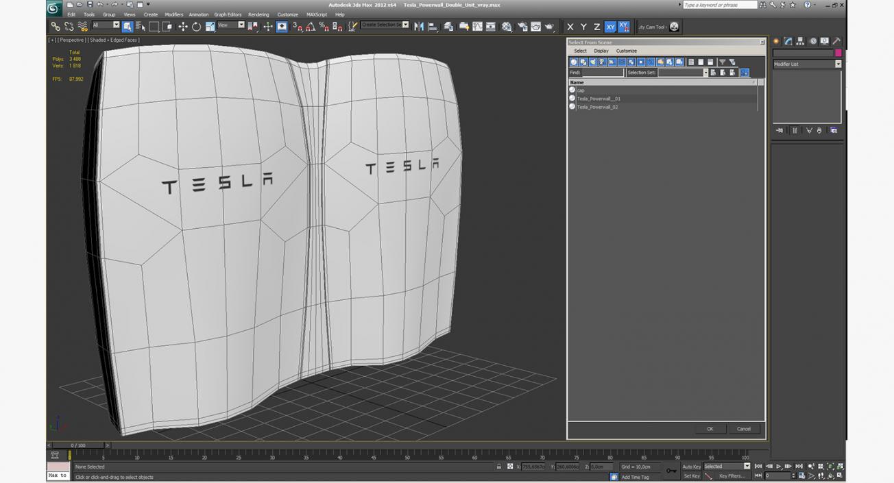 Tesla Powerwall Double Unit 3D