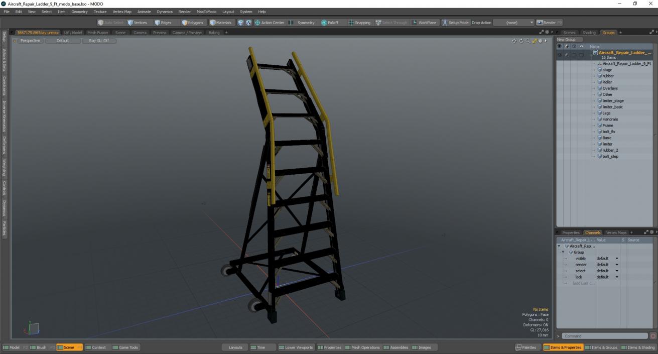 Aircraft Repair Ladder 9 Ft 3D