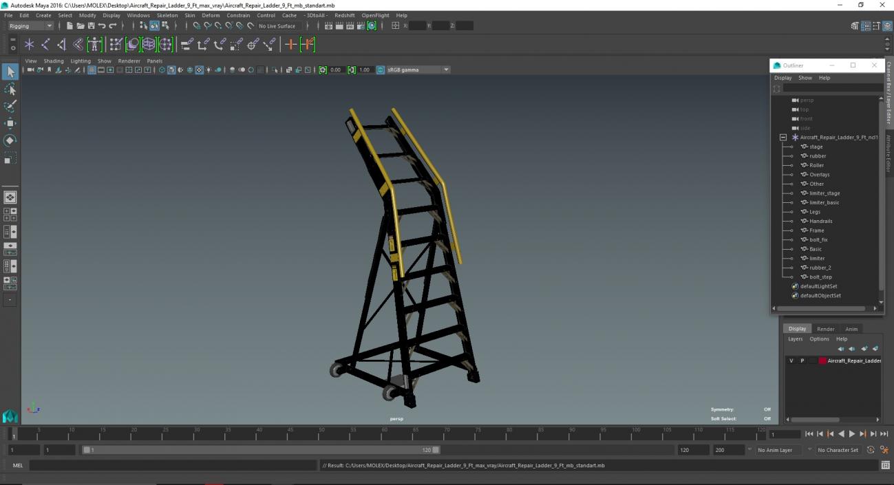 Aircraft Repair Ladder 9 Ft 3D