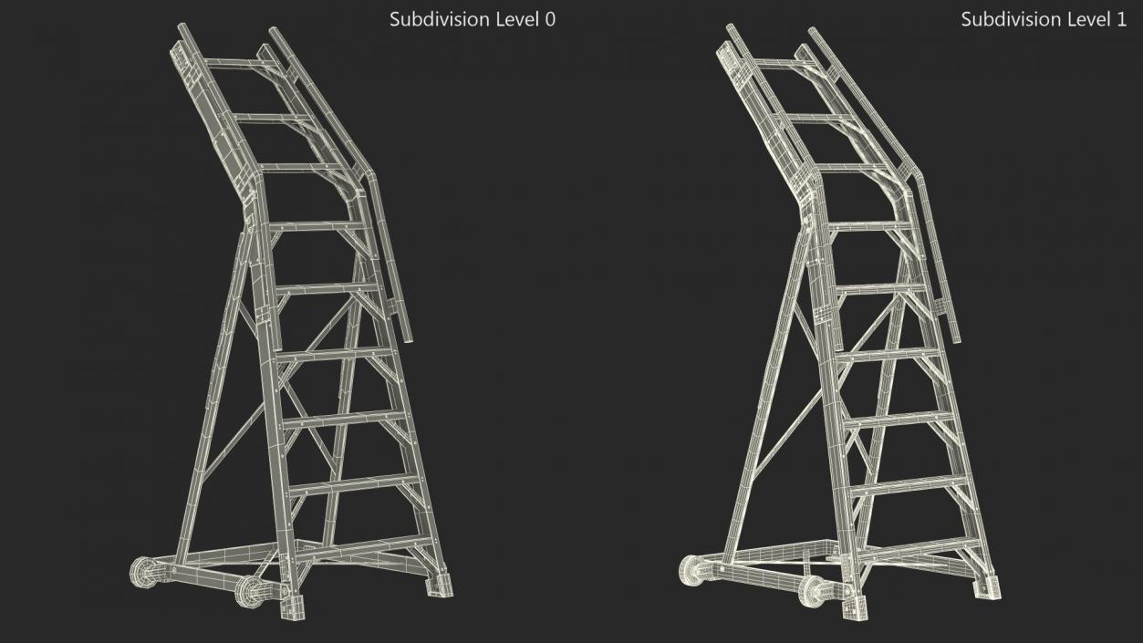 Aircraft Repair Ladder 9 Ft 3D