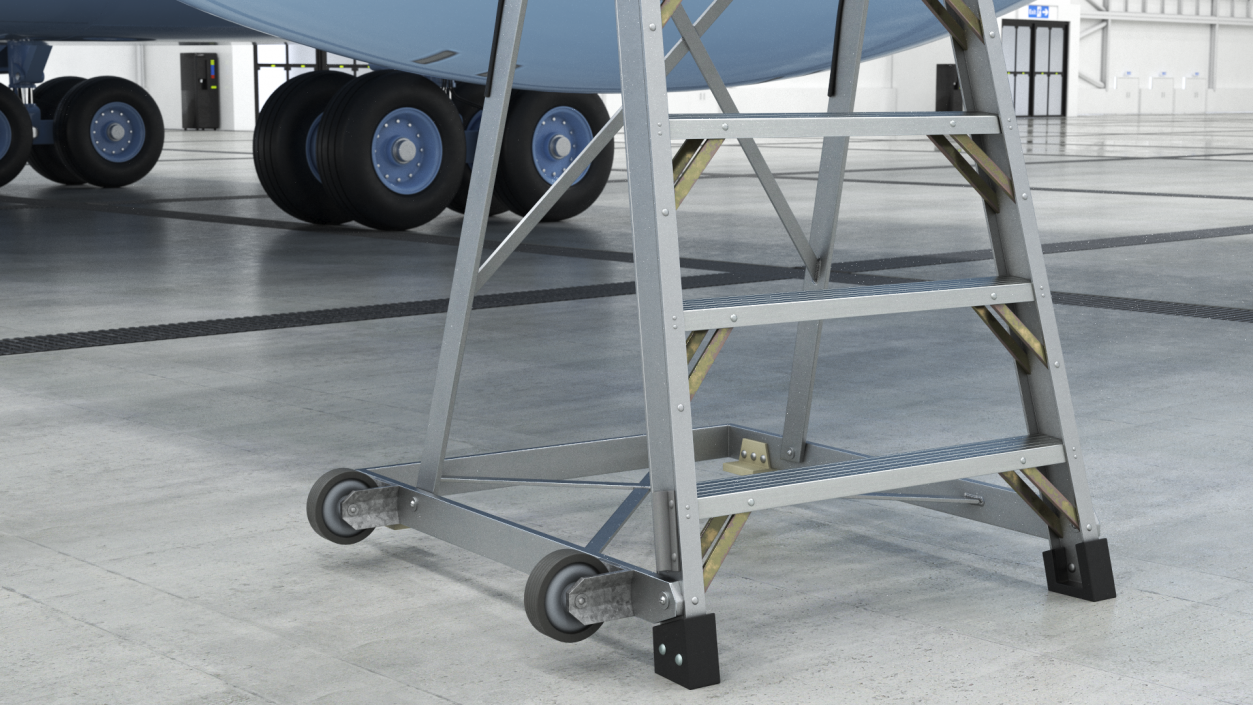 Aircraft Repair Ladder 9 Ft 3D