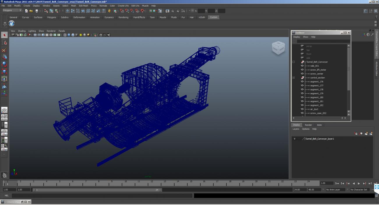 3D model Tunnel Belt Conveyor