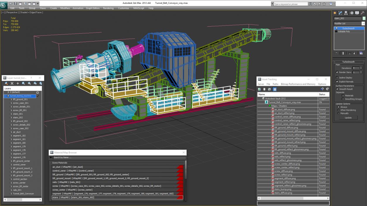 3D model Tunnel Belt Conveyor