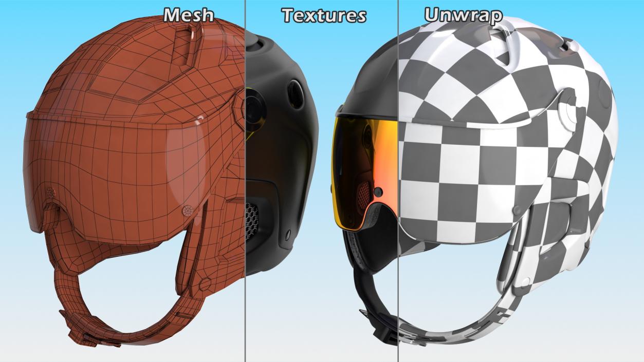 3D Ski Helmet Black