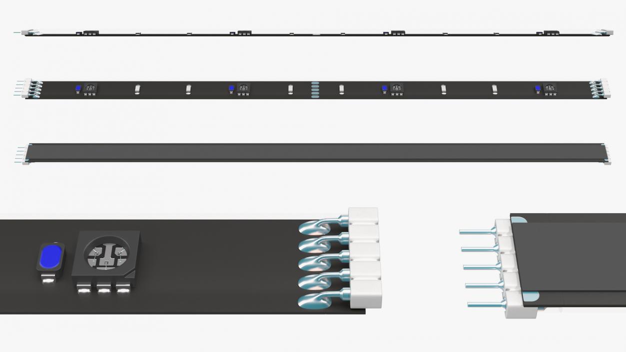 3D LED Strip Bar model