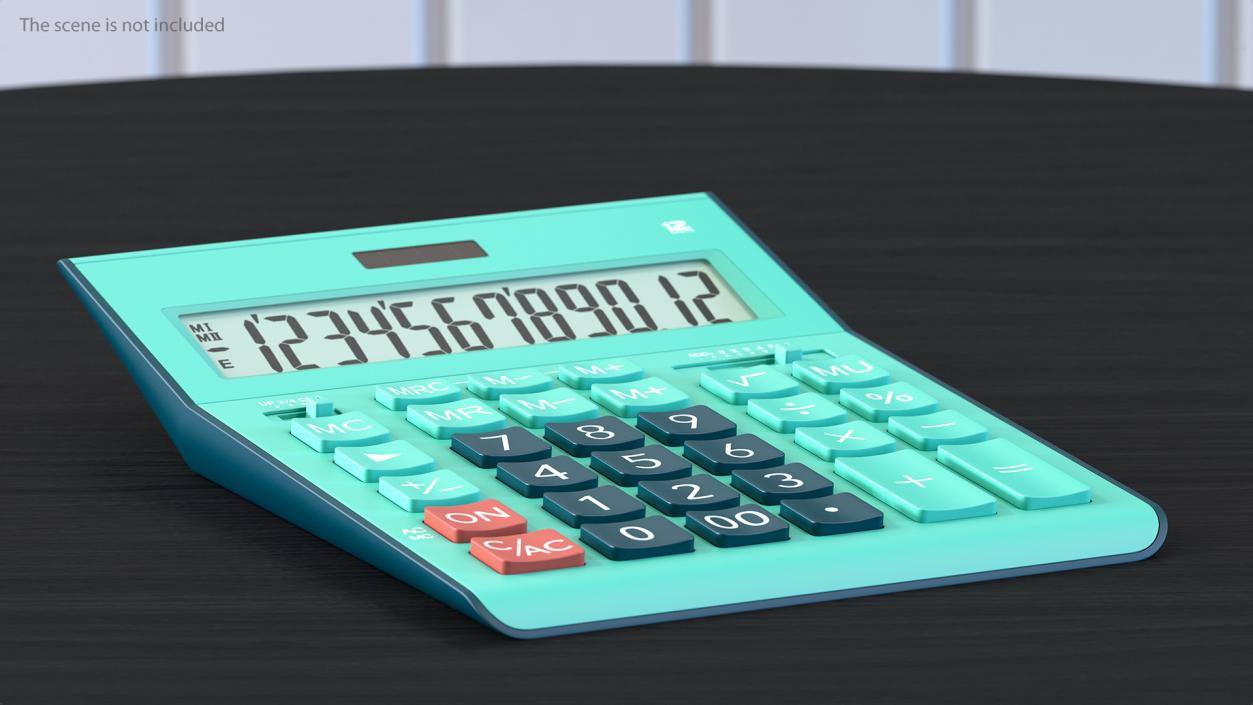 3D Teal Calculator Generic model