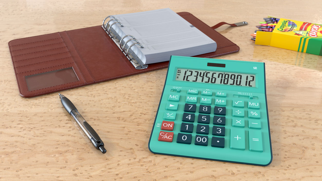 3D Teal Calculator Generic model