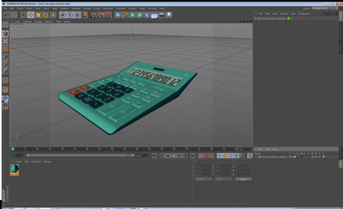 3D Teal Calculator Generic model