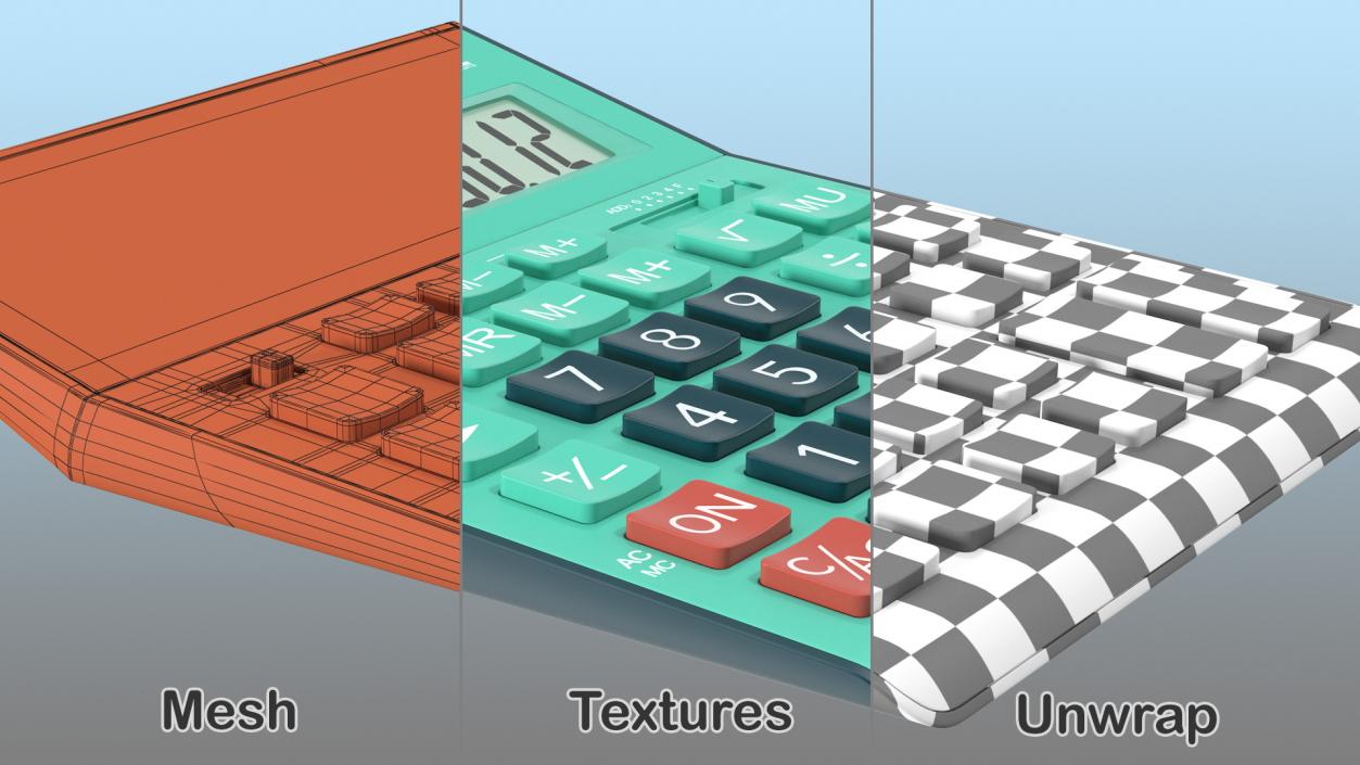 3D Teal Calculator Generic model