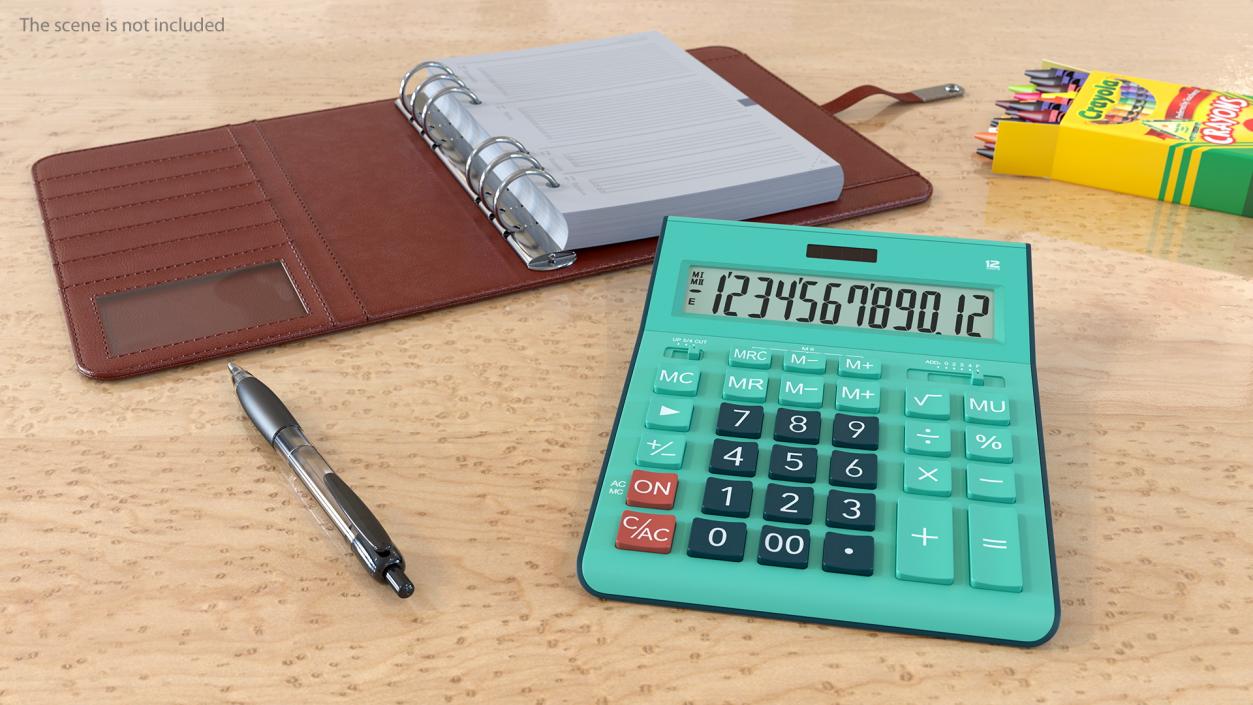 3D Teal Calculator Generic model