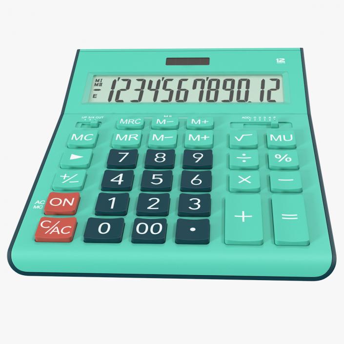 3D Teal Calculator Generic model