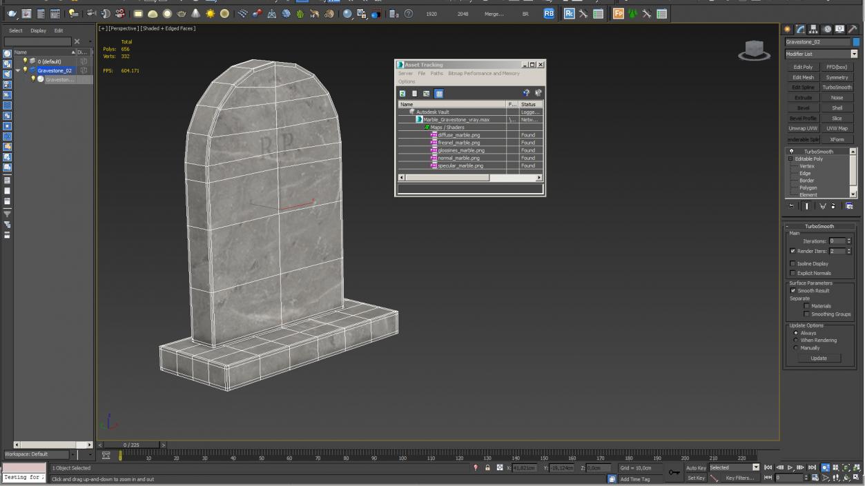 Marble Gravestone 3D