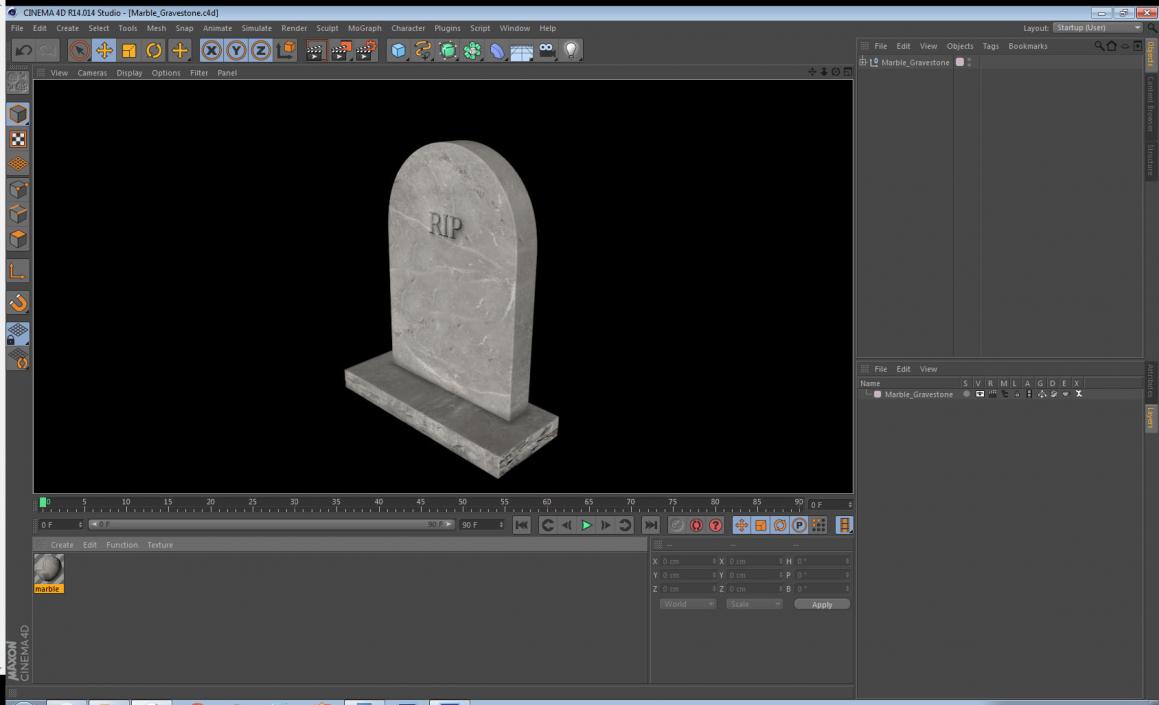 Marble Gravestone 3D