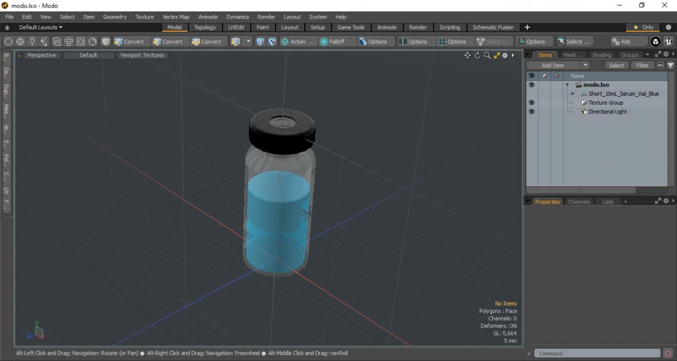 3D Short 10mL Serum Vial Blue