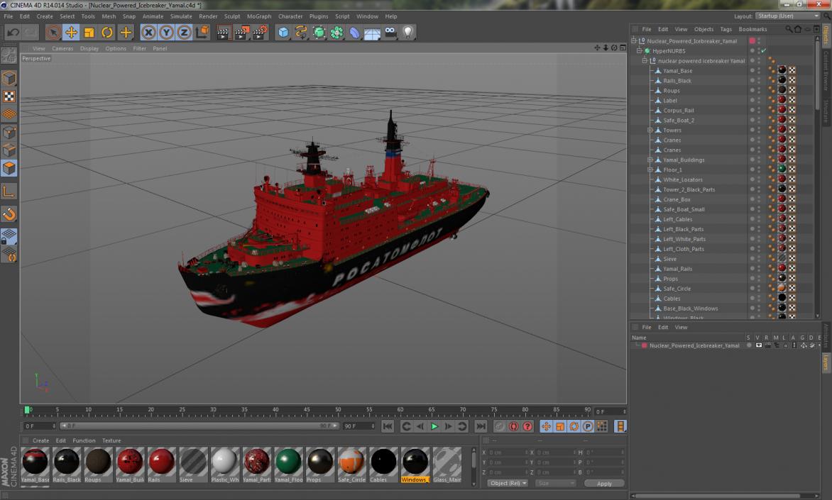 Nuclear Powered Icebreaker Yamal 3D