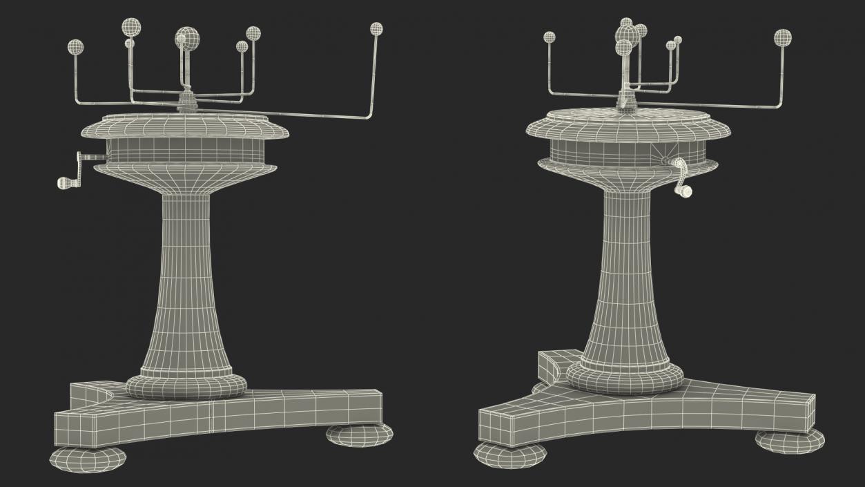 Small Antique Orrery Rigged 3D