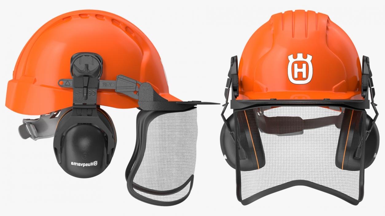 3D Orange Helmet Protect Head Husqvarna Forest model